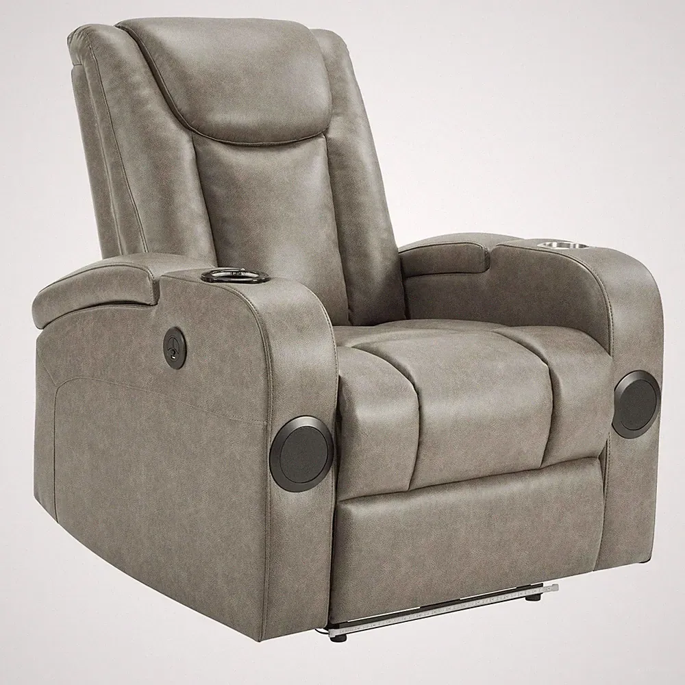 Electric Recliner Sofa Split Back Built-in USB Bluetooth Speakers LED Lighting