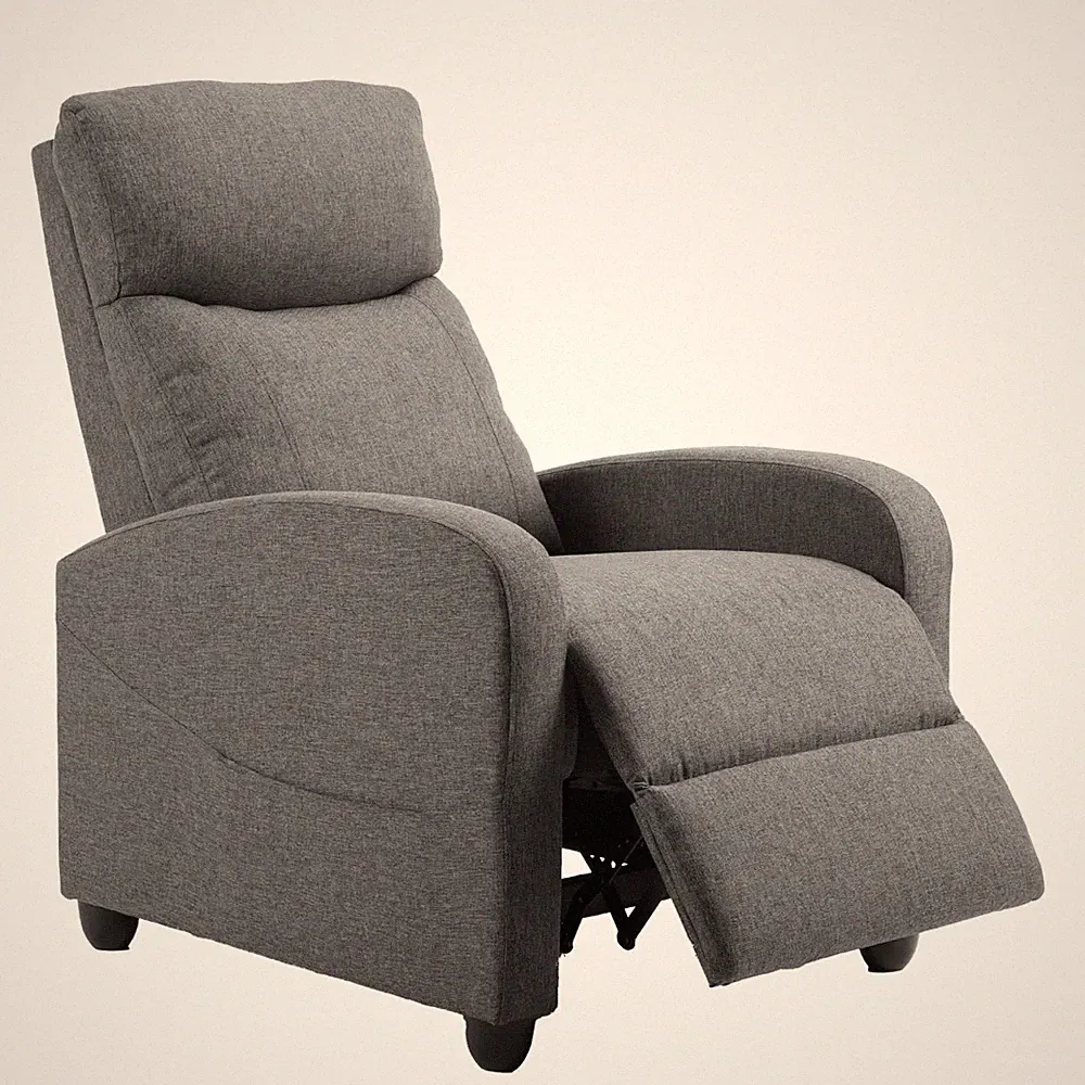 Recliner Chair Fabric Recliner Sofa No Massage, Home Theater Seating with Lum...