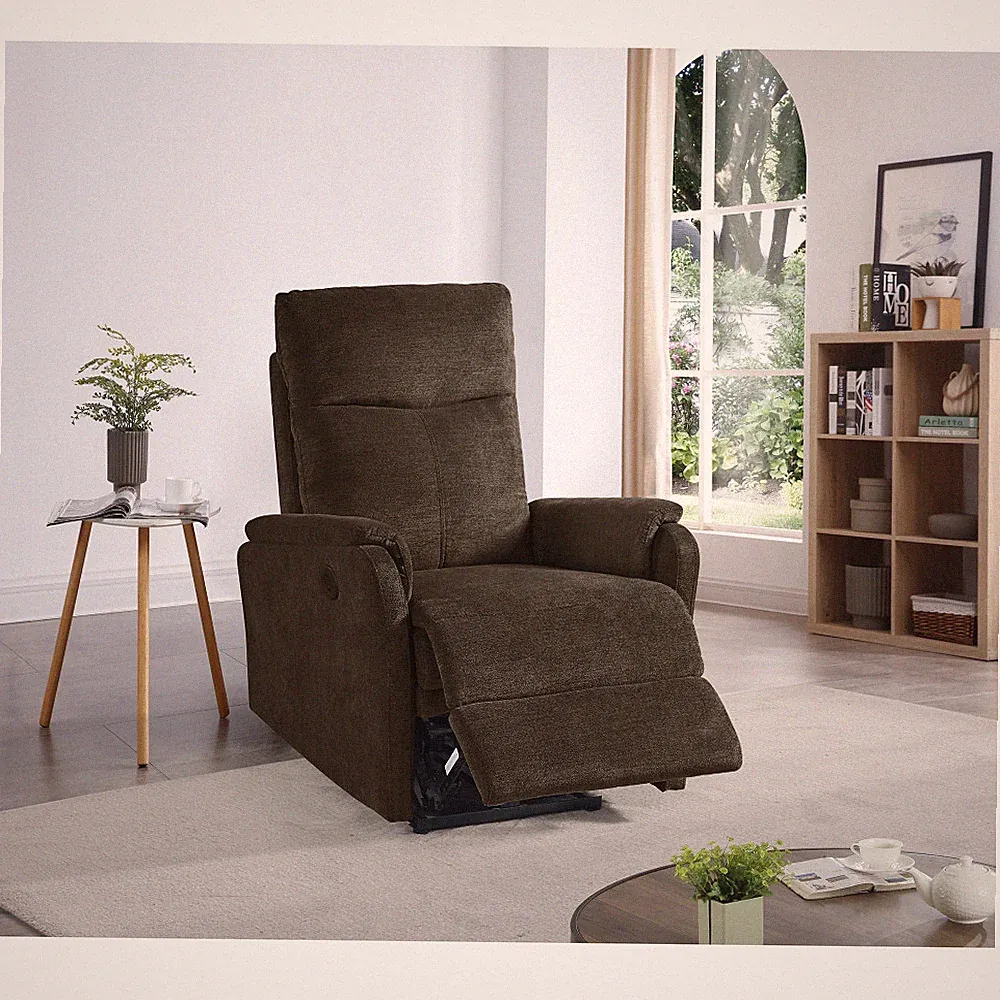 Recliner Sofa Power Easy Control Recliner Single Couch Living Room USB Charger