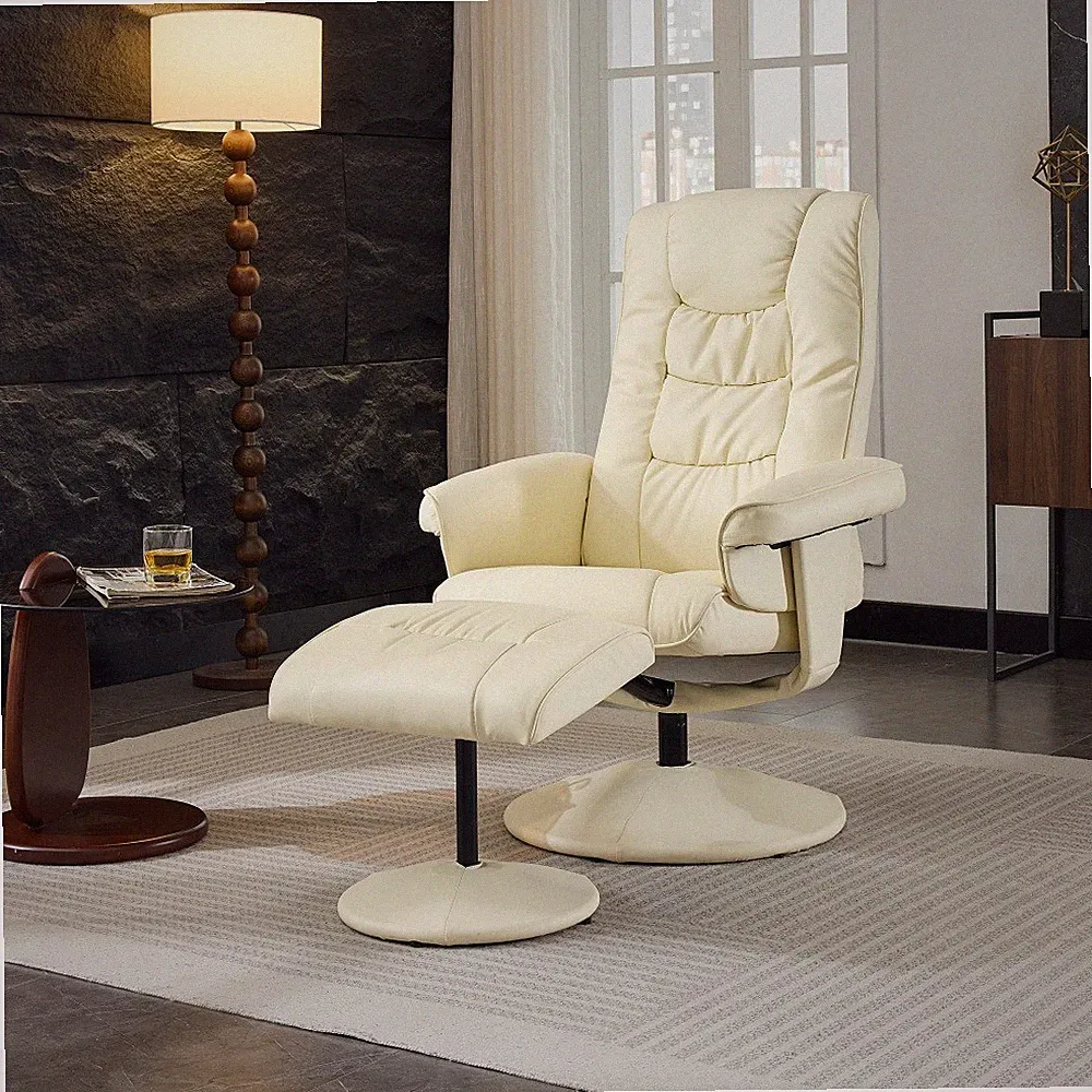 Recliner with 360 ° rotation and 5-point vibration heating, adjustable backrest