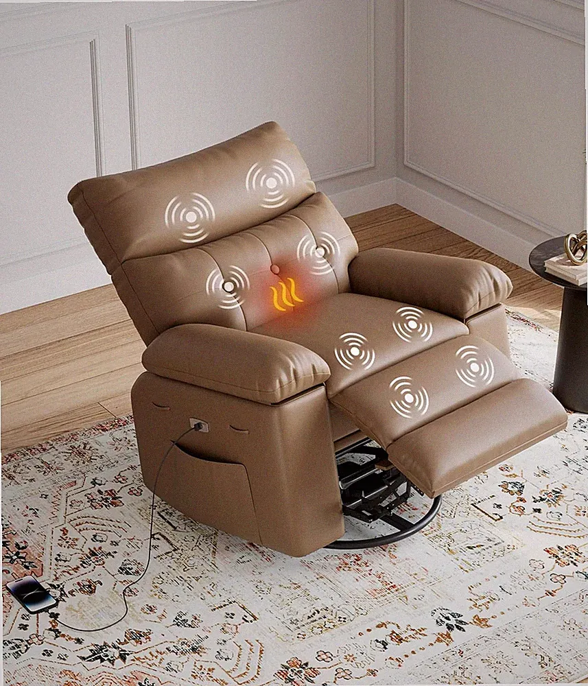 Ultimate Oversized Rocker Recliner with Heat, Massage & USB Charging Port