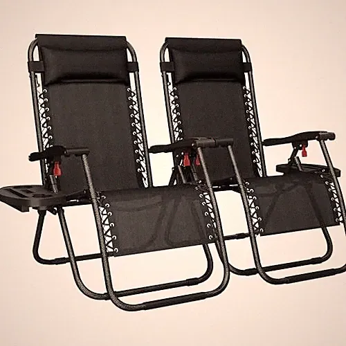 Yaheetech 26" Zero Gravity Recliners Outdoor Adjustable Folding Reclining Lounge